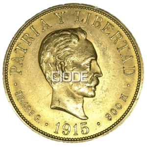 Moneda   20 Pesos cubanos 1915 -  33.436 gramos Oro