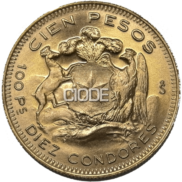 100 Pesos / 10 Condores. Chile. 18,29 Grs. Au