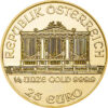 Moneda de Oro Filarmónica Viena, 1/4 Oz de Oro, Varios Años 7.77 gramos