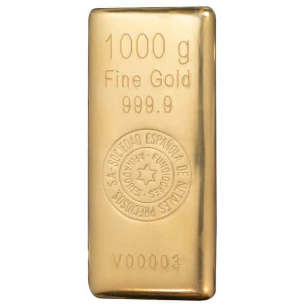Lingote de oro 1000 gramos 9999 Marca SEMPSA