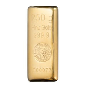 Lingote de oro 250 gramos 9999 Marca SEMPSA