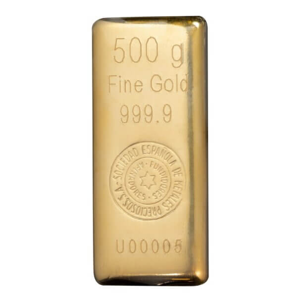 Lingote de oro 500 gramos 9999 Marca SEMPSA