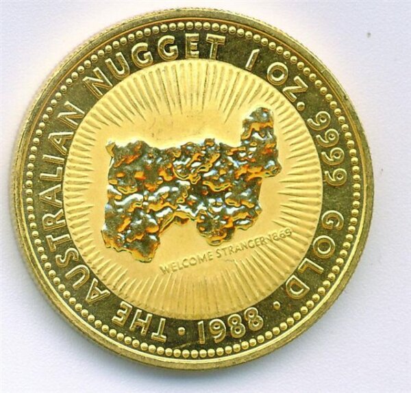 Moneda 1 Oz  ORO 999.9 NUGGET  Australia 1988