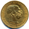 Moneda Oro 20 Coronas Austria. Varios años