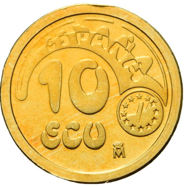 Moneda oro 10 ECU España. AÑO 1989. PLUS ULTRA
