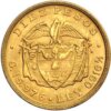 Moneda de oro 10 Pesos Colombia 15.976 gramos Varios años