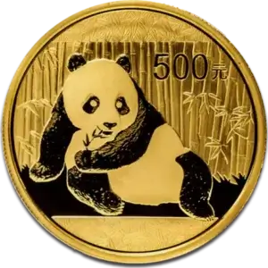 Moneda Onza de oro 31.10 gramos Panda Chino 2015