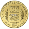 Moneda de Oro 8.36 gramos 5 Dolares COPA DEL MUNDO USA 1994 - Imagen 2