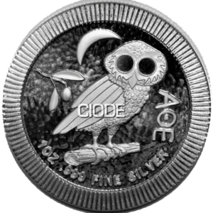 Moneda 1 Onza / 31.10 Gramos  Plata Athenian Owl . Buho Atenas