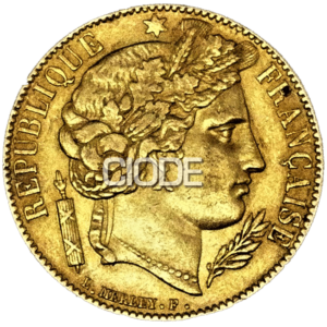 20 Francos. Francia. 5,81 Gr. Oro.  Ceres