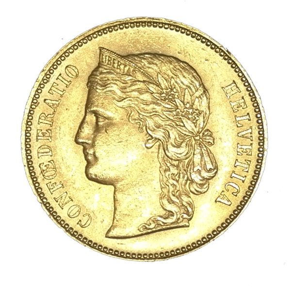 Moneda Oro 20 Francos Suiza 1896 -1895