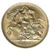 Moneda de Oro Medio Soberano 1/2 Libra Esterlina varios años.