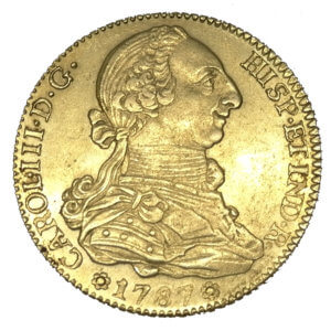 Moneda oro 4 Escudos Carlos III . Año 1787 ESPAÑA