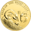Moneda 1 Onza de oro 100 LIBRAS / POUNDS Año de la OVEJA 2015 REINO UNIDO