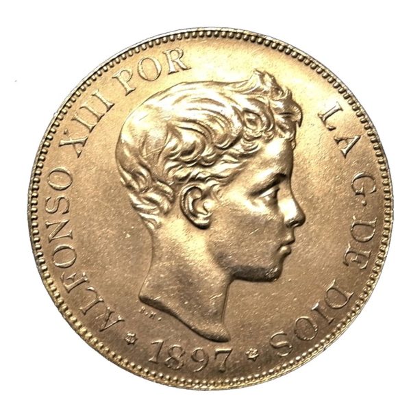 Moneda Oro 100 Pesetas Alfonso XIII Año 1897 ESPAÑA