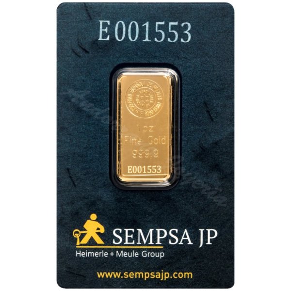 Lingote de oro 1 Onza Troy 9999 / 31.10 g Marca SEMPSA