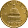 Moneda de Oro 5 Dolares Congreso bicentenario de Estados Unidos 1989