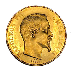 Moneda Oro 50 Francos Francia. Napoleon III 1856