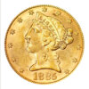Moneda de Oro 5 Dolares Estados Unidos 1885
