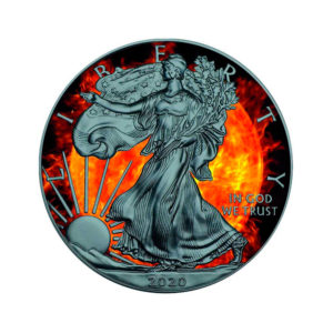 Moneda 1 Onza / 31.10 Gramos / Colección 4 Elementos EAGLE FIRE Plata Aguila 2020