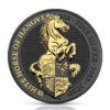 Moneda 2 Oz / Plata-Oro-Ruthenio / Caballo Blanco de Hanover / Bestias de la Reina /2020