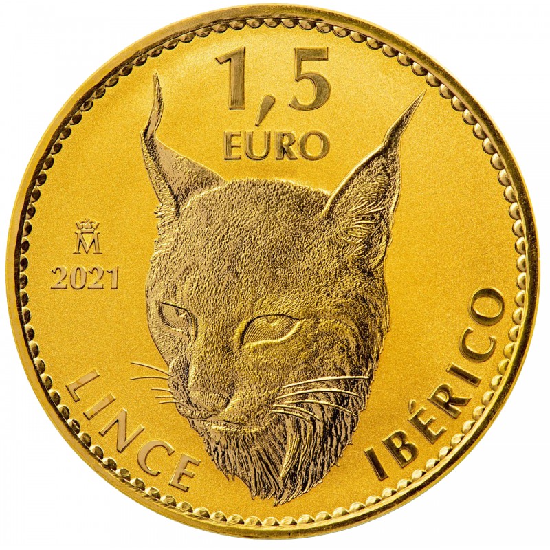Comprar Moneda 1 Onza 31.10 Gramos oro Lince Ibérico - 1,5 Euros - Año 2021 online