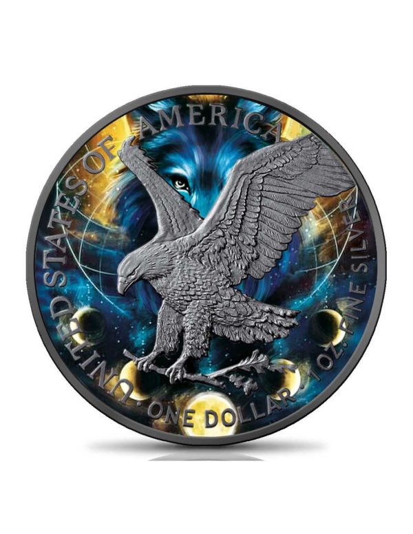 Moneda de plata 1 Onza 31.10 Gramos Aguila Americana LOBO