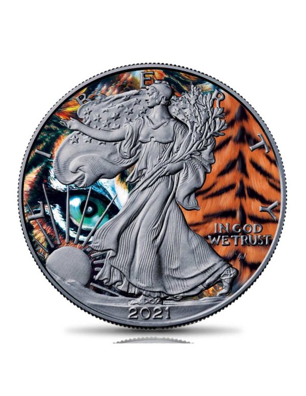 Moneda de plata 1 Onza 31.10 Gramos Aguila Americana TIGRE