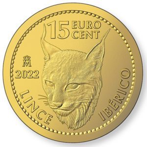 Moneda 1/10 Onza 3,111 Gramos oro Lince Ibérico - 1,5 Euros - Año 2022 España.
