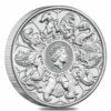 Moneda 5 libras 2 Onzas Plata . BESTIAS DE LA REINA de Inglaterra 62.41 gramos Año 2022 .