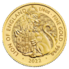 Moneda 1/4 Onza de oro Leonde Inglaterra /7,77 Gramos / 25 Libras Serie Bestias de la Reina 2022