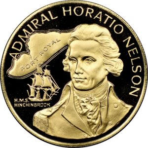Moneda 7.83 Gramos 100 Dolares / Admiral Horatio Nelson / Jamaica 1976