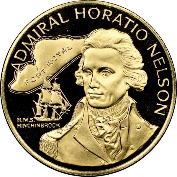 Moneda 7.83 Gramos 100 Dolares / Admiral Horatio Nelson / Jamaica 1976