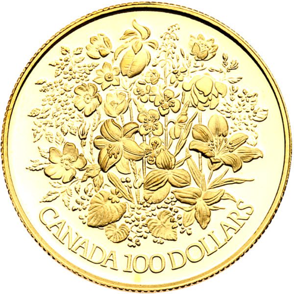 Moneda 16.96 Gramos 100 Dolares 25 Aniversario Canadá 1952-1977