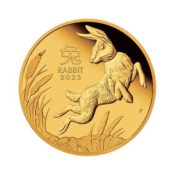 Moneda 1/2 Onza de oro / 15,552 Gramos / 50 dólares año lunar del CONEJO 2023 AUSTRALIA