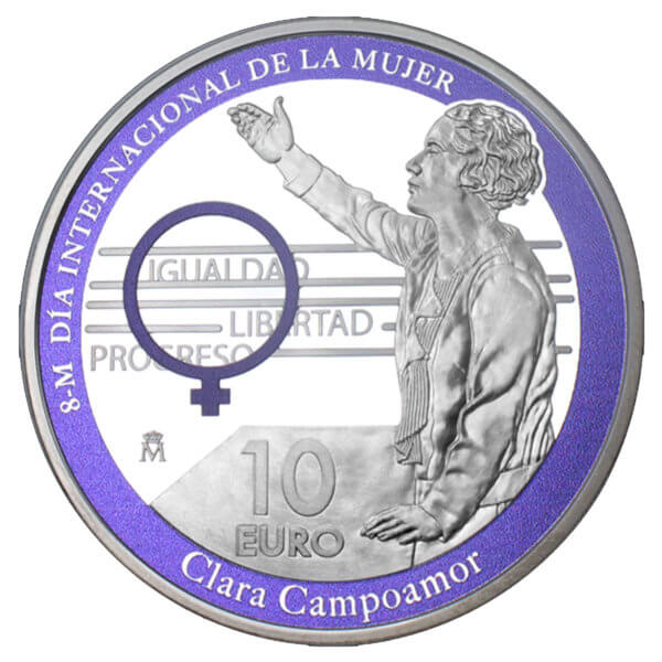Moneda Plata CLARA CAMPOAMOR Año 2022 8 REALES