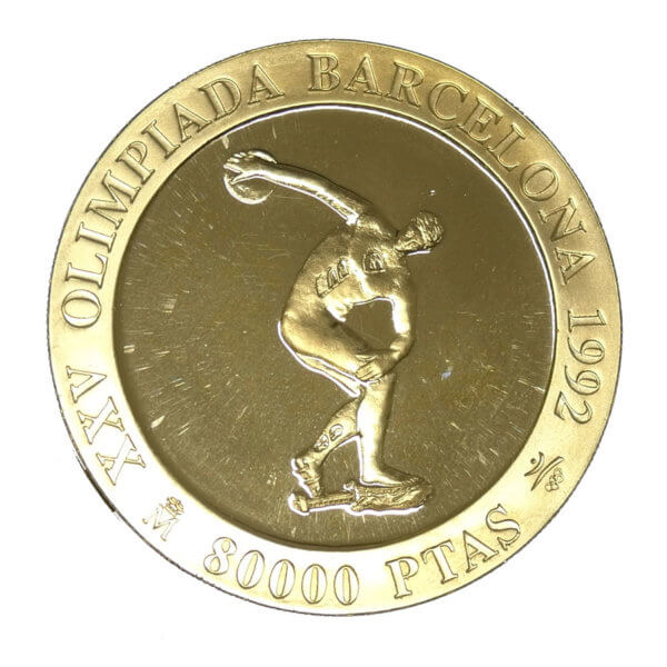 Moneda de Oro 999 80.000 pesetas Olimpiadas Barcelona 1992