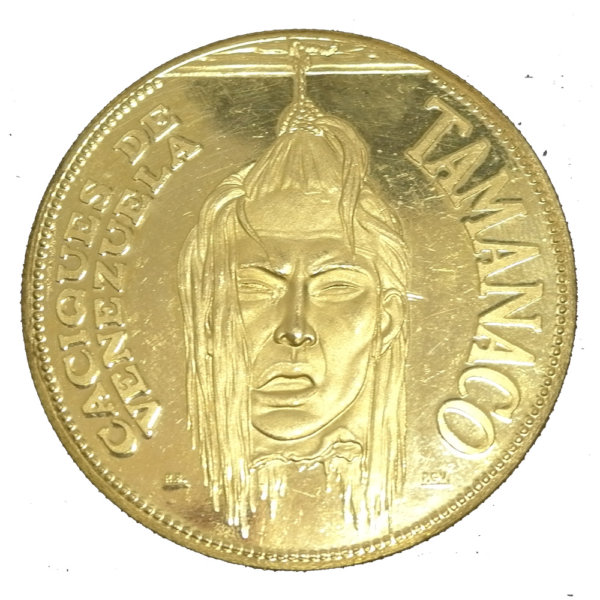 Moneda/Medalla de Oro Serie Caziques de Venezuela TAMANACO