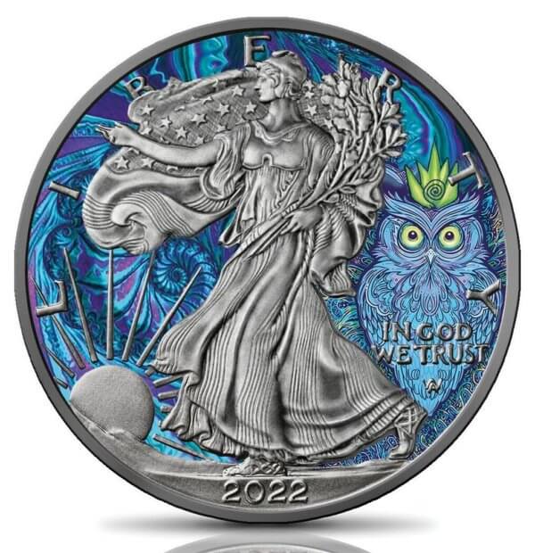 Moneda de plata 1 Onza 31.10 Gramos Aguila Americana BUHO