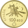 Moneda oro 34.55 g 100 Ecus Marina Española Miguel de Cervantes 1994 España