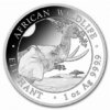 Moneda 1 Onza Plata / 31.1 Gramos / Elefante Somalia / Año 2023 Onza Plata.
