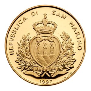 Moneda de Oro 5 Scudi Republica de San Marino 1997
