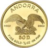 Moneda 1/2 Oz Oro AGUILA ANDORRA 1989