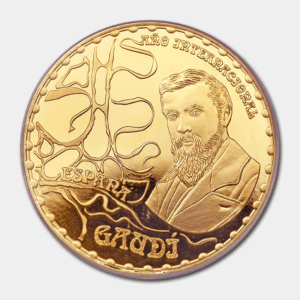 Moneda 27 g Oro Año internacional Gaudi 400 EUROS Año 2002