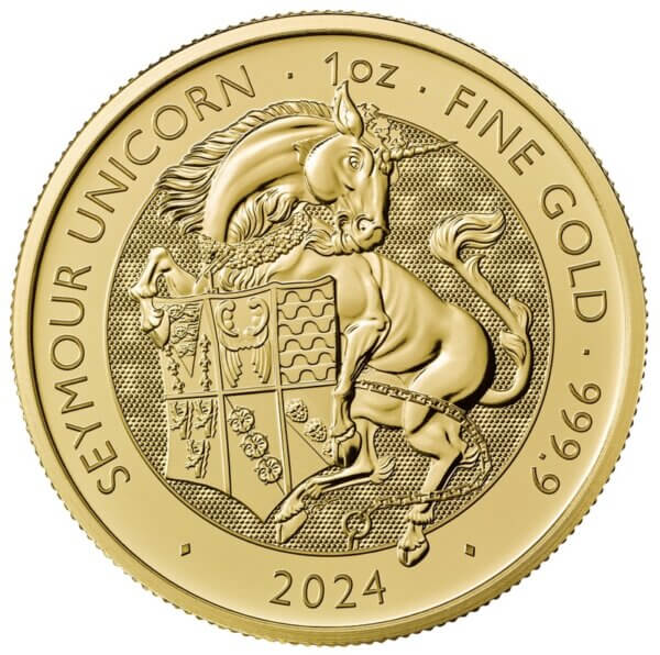 Moneda de Oro Unicornio de Seymour 1 Oz - 31.13 gramos 100 Libras de Gran Bretaña