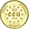 Moneda oro 50 Ecus Belgica 1989