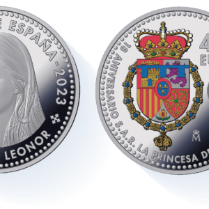 Moneda 18 Gramos Plata 40 Euros Mayoría de edad Princesa Leonor