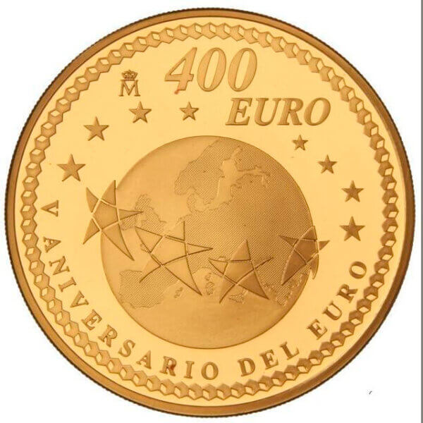 Moneda 27 g Oro Juan Carlos 400 EUROS Año 2002