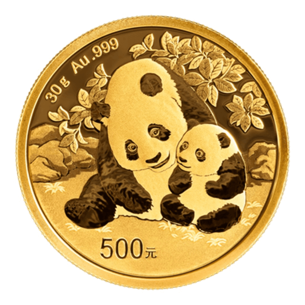 Moneda Panda Chino 500 Yuanes 30 gramos de oro 2024