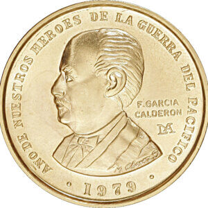 Moneda de Oro 50.000 Soles República del Peru F.Garcia Calderon
